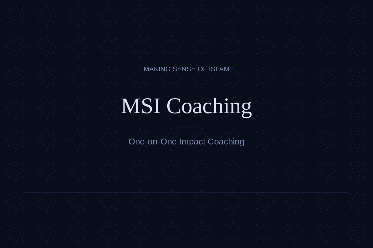 MSI Coaching Session